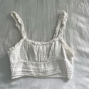 Ruffle cropped picnic tank